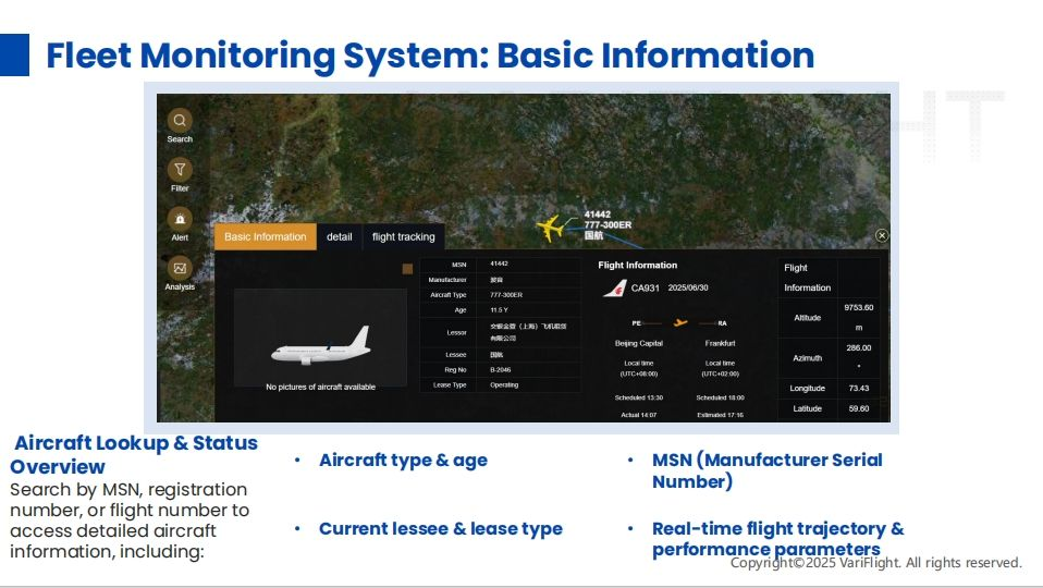 Aircraft fleet monitoring system