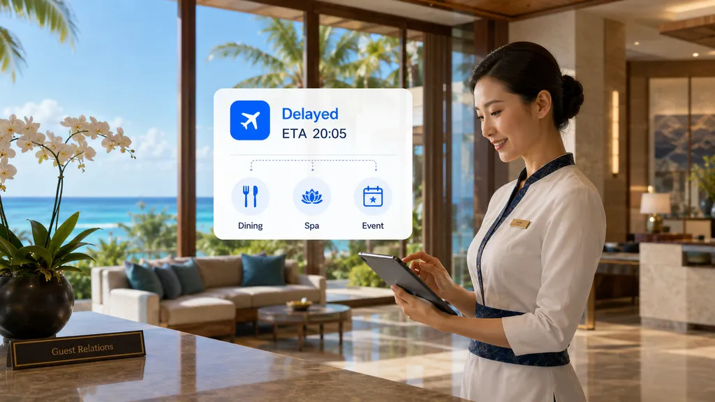 Resort teams adjusting dining spa and event services after a flight delay