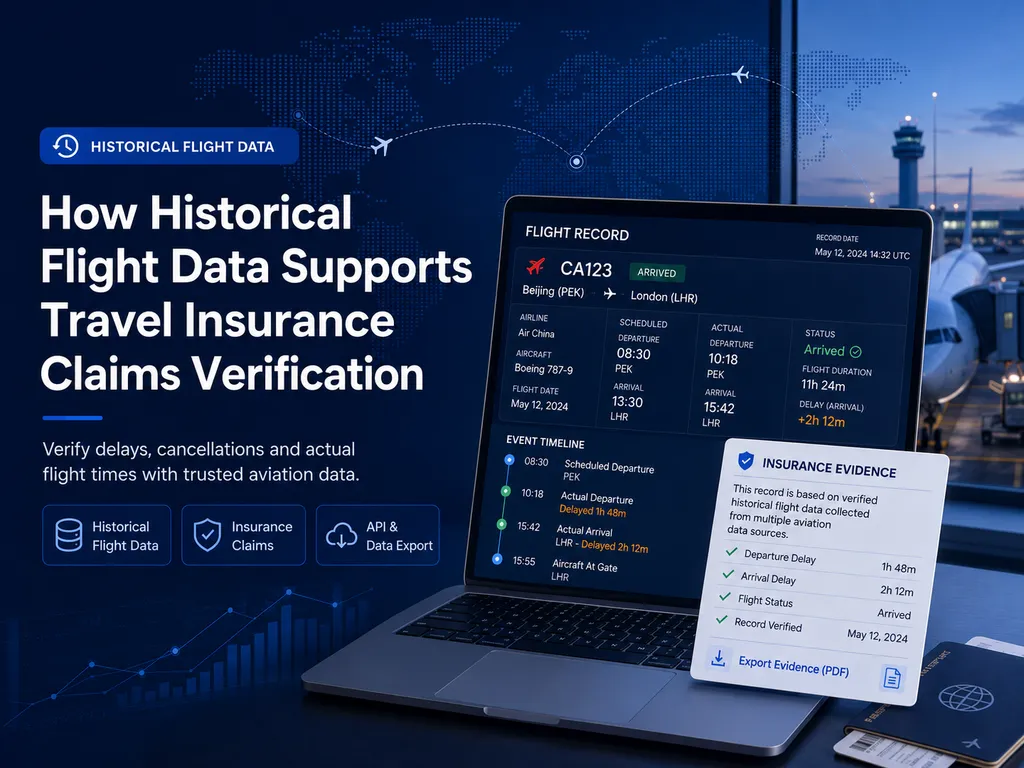 Historical flight data for travel insurance claims verification using flight delay and operational records